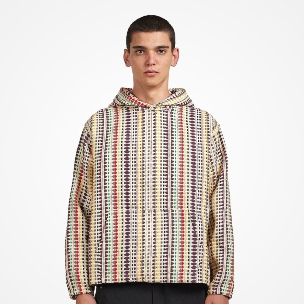 Pleasures Stitch Poncho‎ Multicolor Striped Hoodie Size Small